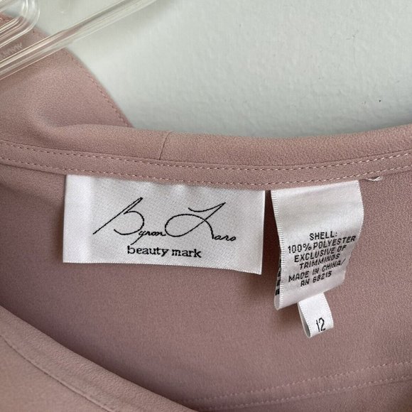 Byron Lars Beauty Mark Blush Pink Off the Shoulder Georgette Blouse - Picture 2 of 6